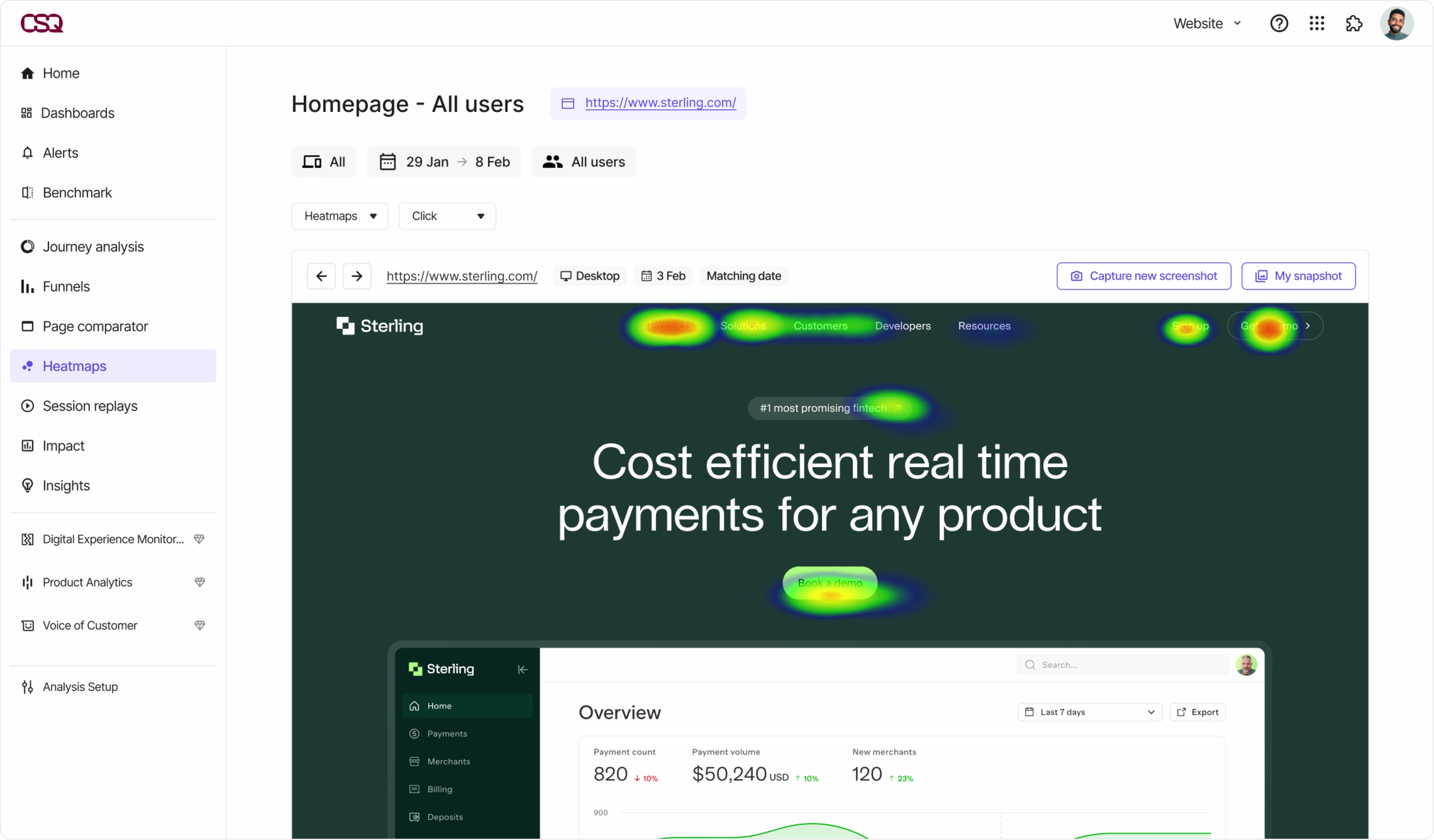 [Visual] Experience Analytics homepage