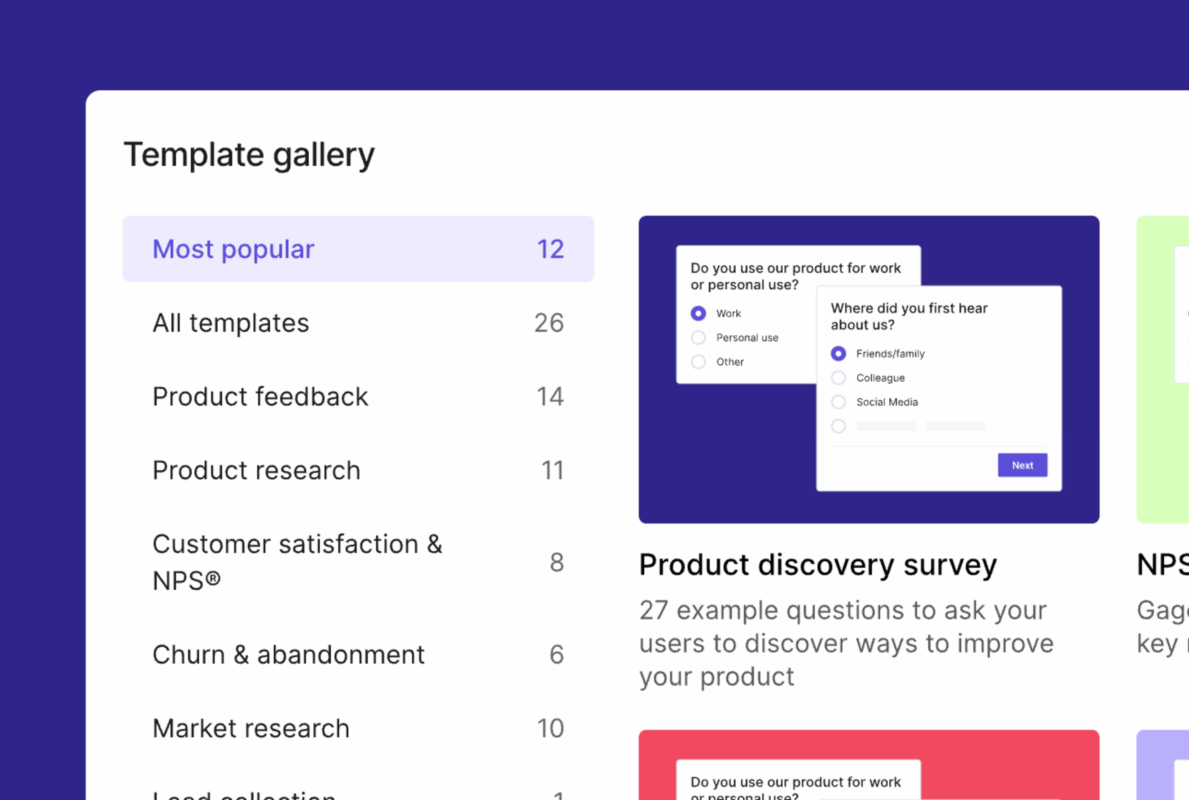 [Visual] Survey Template Gallery 